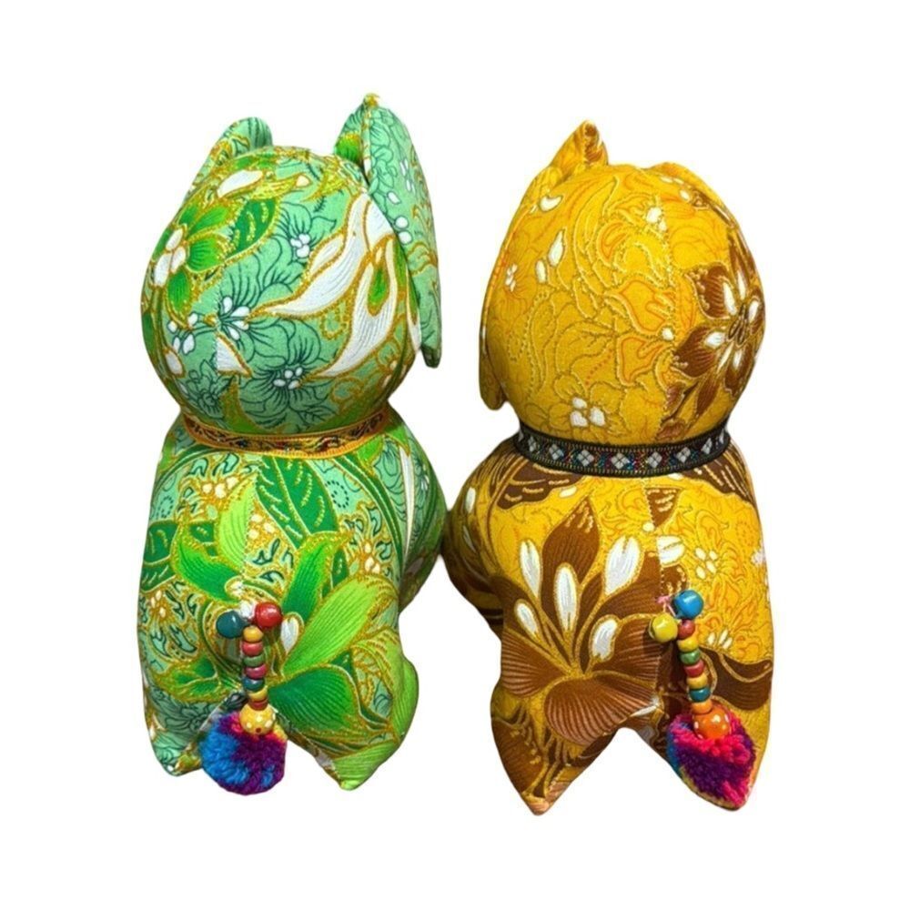 Thai Handmade Colorful Stuffed Elephant Set - Picture 4 of 8